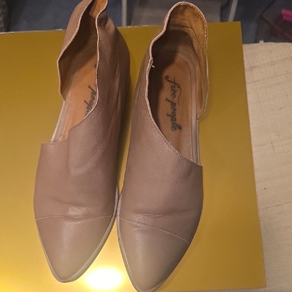 Free People Brown Leather Flats